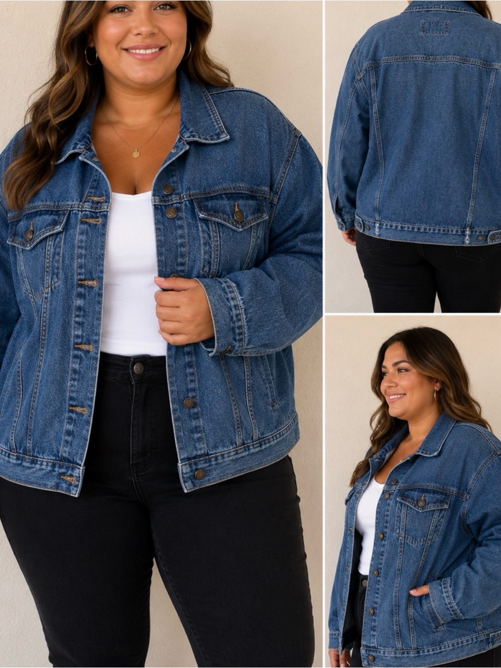 Vintage Today’s News Denim Jacket Women’s 2XL Oversized Blue Jean Trucker Jacket